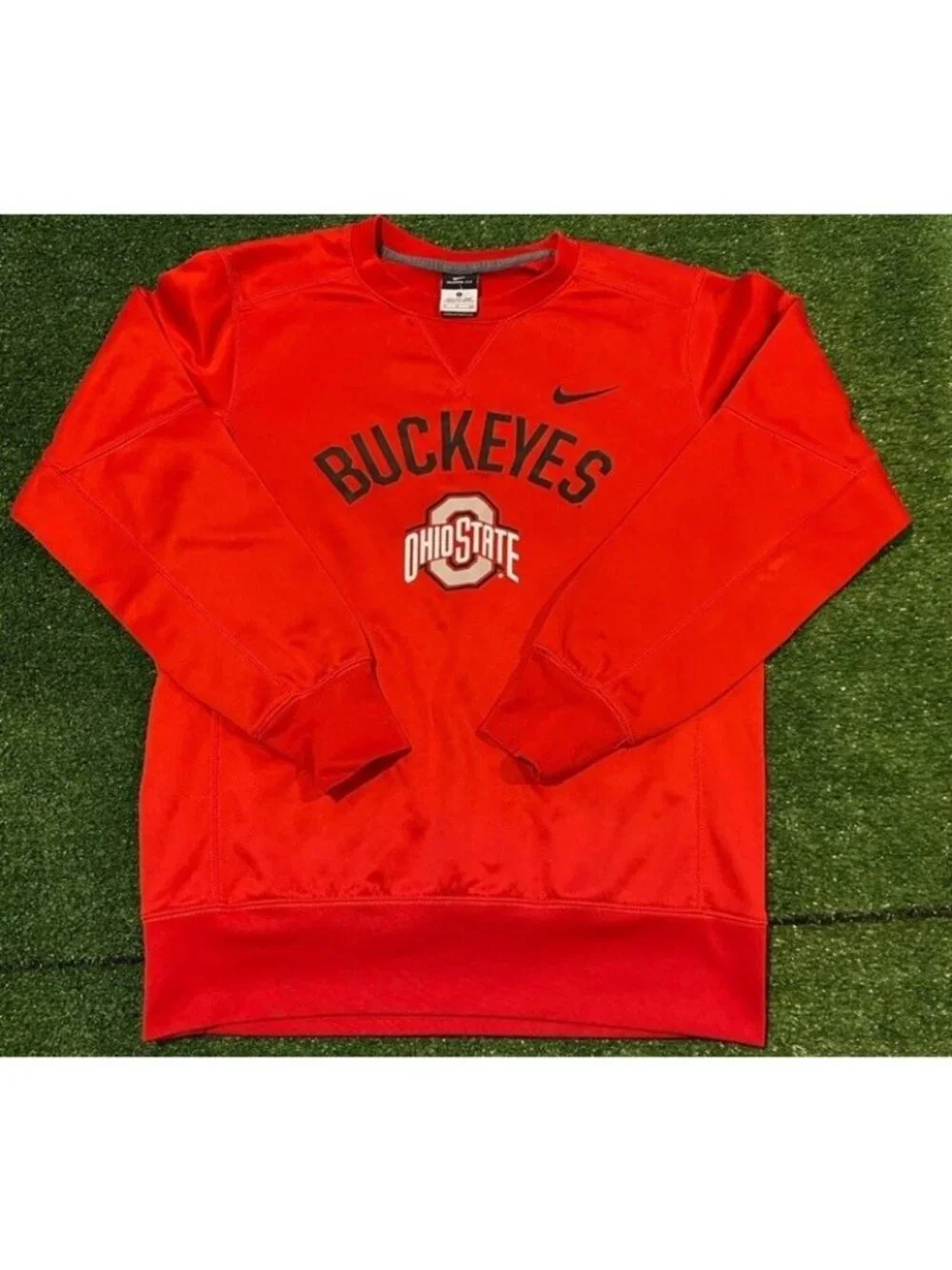 Ohio State Buckeyes sweatshirt mens small red nike crewneck dri fit football OSU